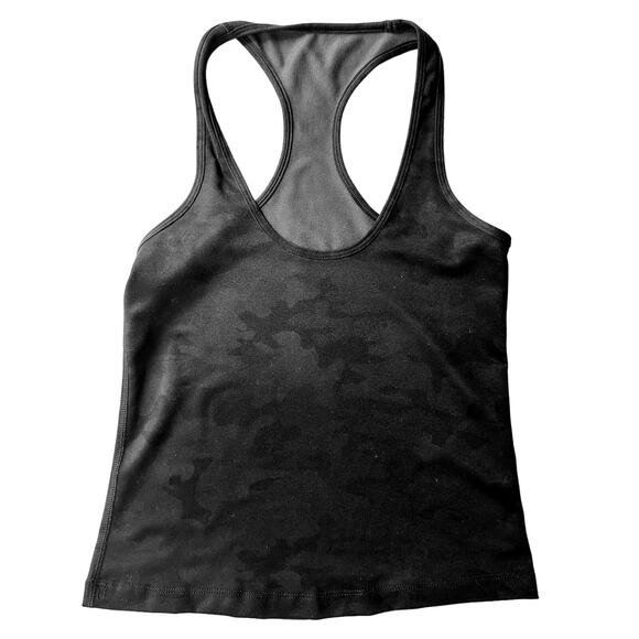Lululemon Cool Racerback Savasana Camo *Cropped Size 4 Black Camo Multi Original - Picture 2 of 5